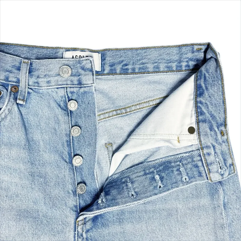 AGOLDE 90's Mid-Rise Loose Fit Jean in Captured Size 24 Button Fly Distressed - Picture 4 of 8